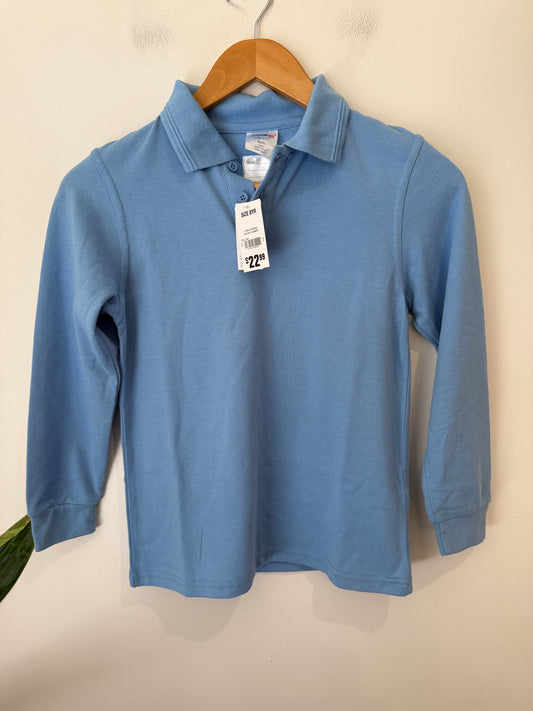 Schooltex Sky Blue Long Sleeve School Polo Shirt - Size 8yr