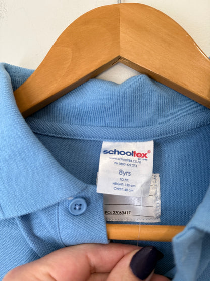 Schooltex Sky Blue Long Sleeve School Polo Shirt - Size 8yr