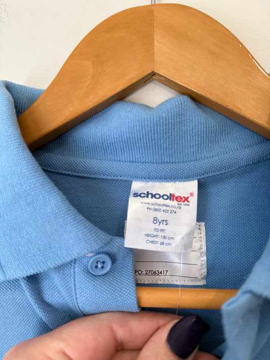 Schooltex Sky Blue Long Sleeve School Polo Shirt - Size 8yr