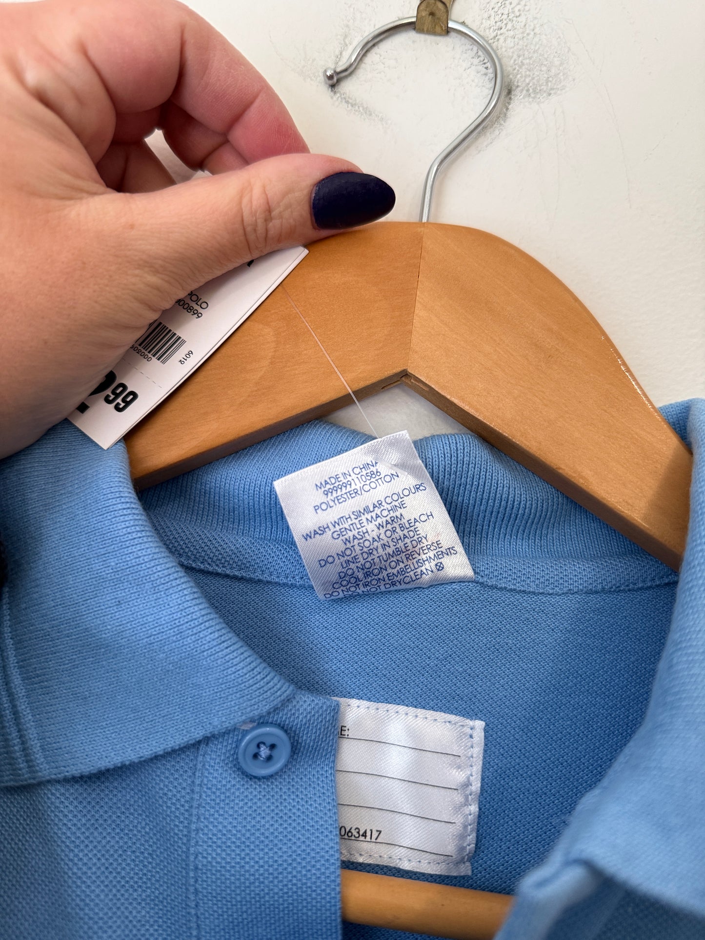 Schooltex Sky Blue Long Sleeve School Polo Shirt - Size 8yr