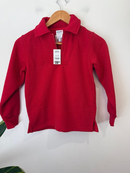 Schooltex Red Zip Sweatshirt - Size 8yr