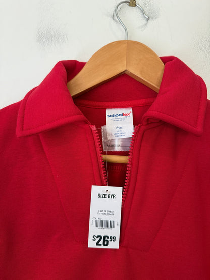 Schooltex Red Zip Sweatshirt - Size 8yr