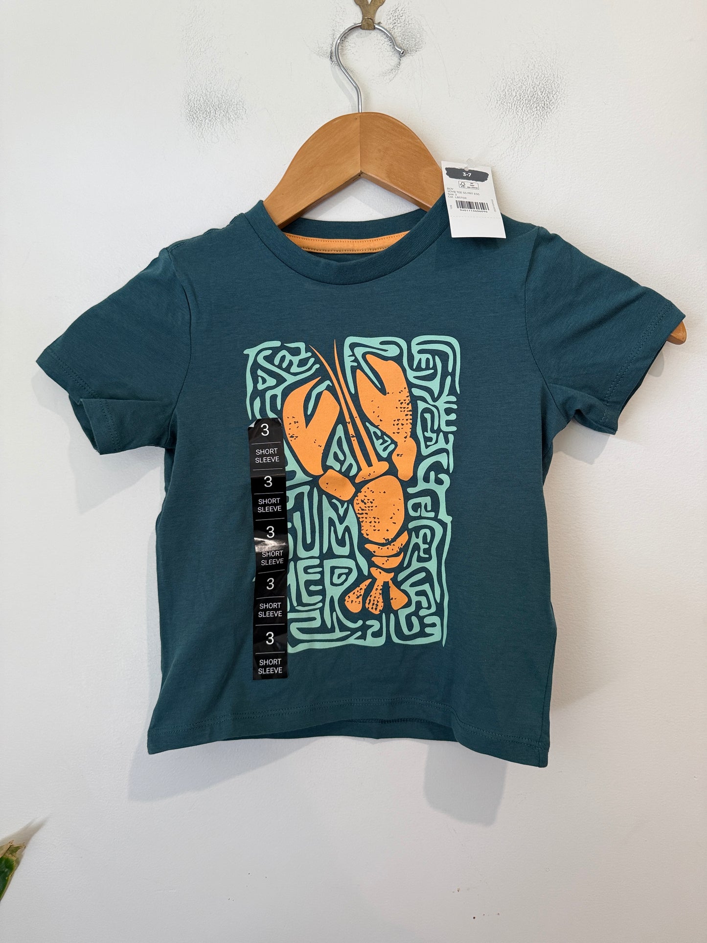 Young Original Boy's Lobster Print T-Shirt - Size 3