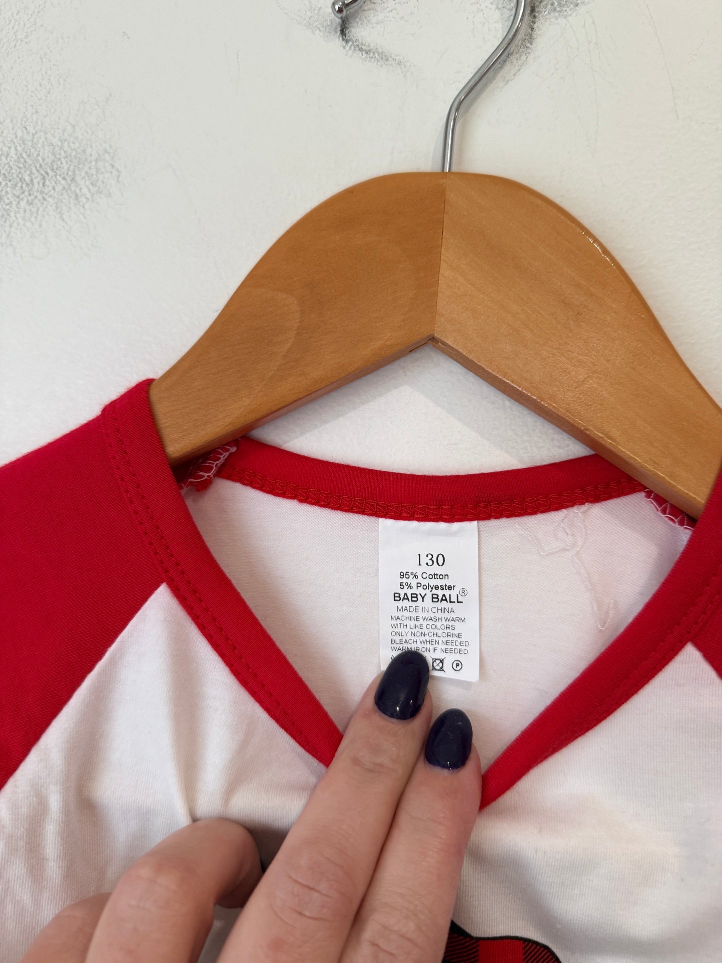 Cow Print Raglan Tee - Size 130 (approx. 6Y)