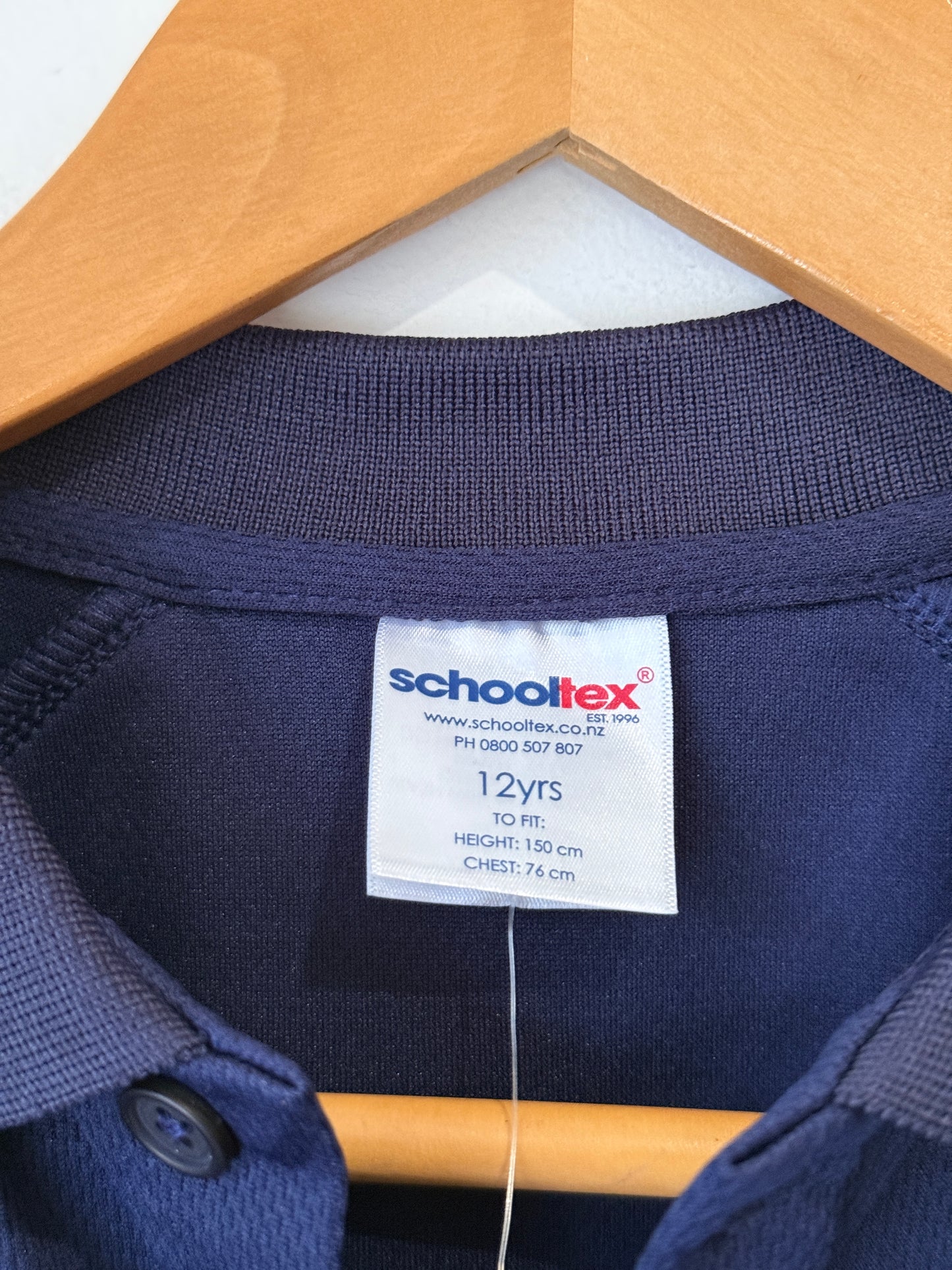 Schooltex Navy Short Sleeve Sports Polo - Size 12yr