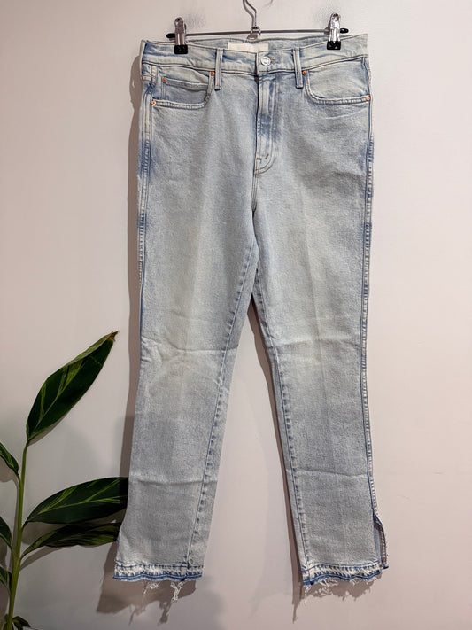 MOTHER High Waisted Rascal Slice Undone Hem Jeans – Size 29