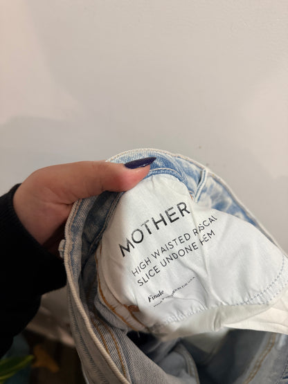 MOTHER High Waisted Rascal Slice Undone Hem Jeans – Size 29