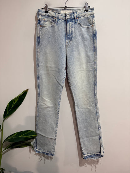 MOTHER High Waisted Rascal Slice Undone Hem Jeans – Size 26