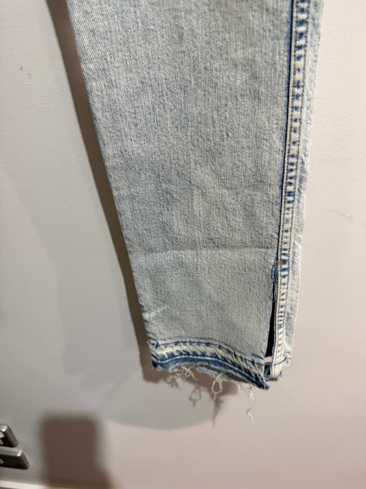 MOTHER High Waisted Rascal Slice Undone Hem Jeans – Size 26