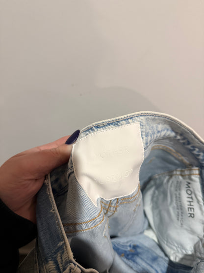 MOTHER High Waisted Rascal Slice Undone Hem Jeans – Size 26