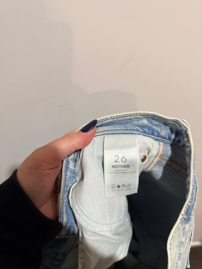 MOTHER High Waisted Rascal Slice Undone Hem Jeans – Size 26