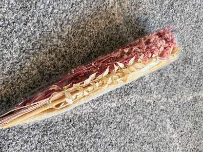 Pink & Cream Dried Flower Bunch