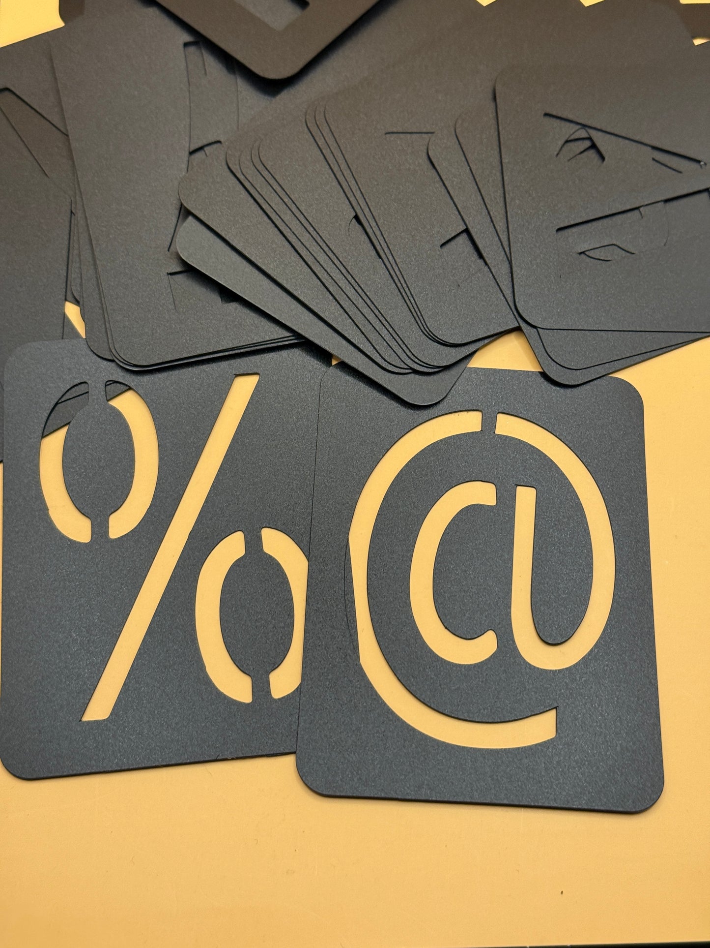 Alphabet Number & Symbol Stencil Card Set