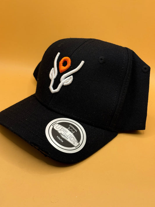 HuntingHQ.co.nz Youth Snapback Cap - Black (small damage)