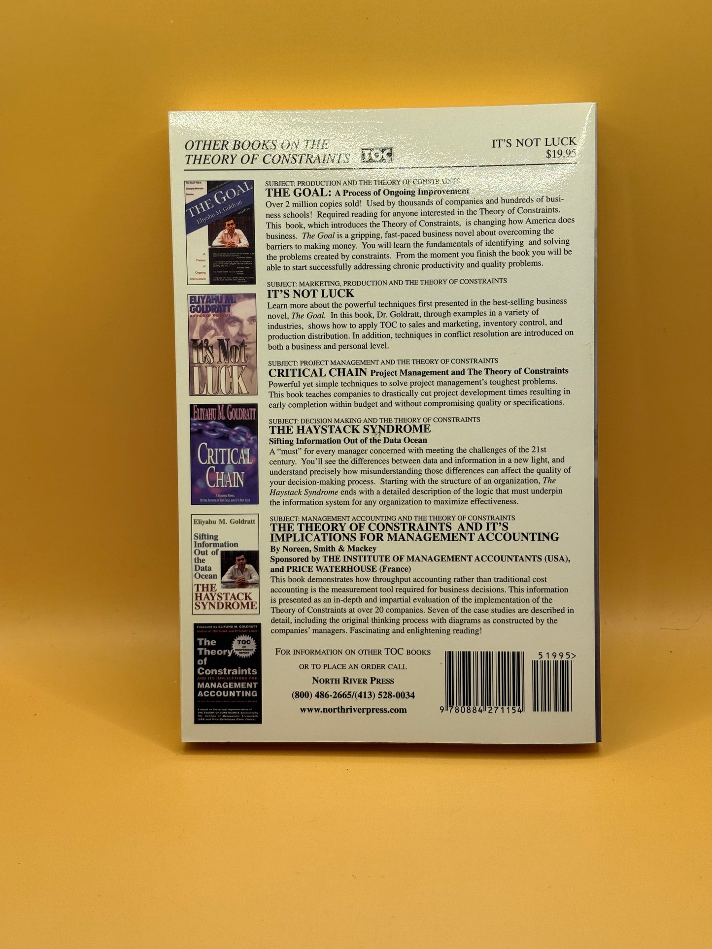 It's Not Luck by Eliyahu M. Goldratt