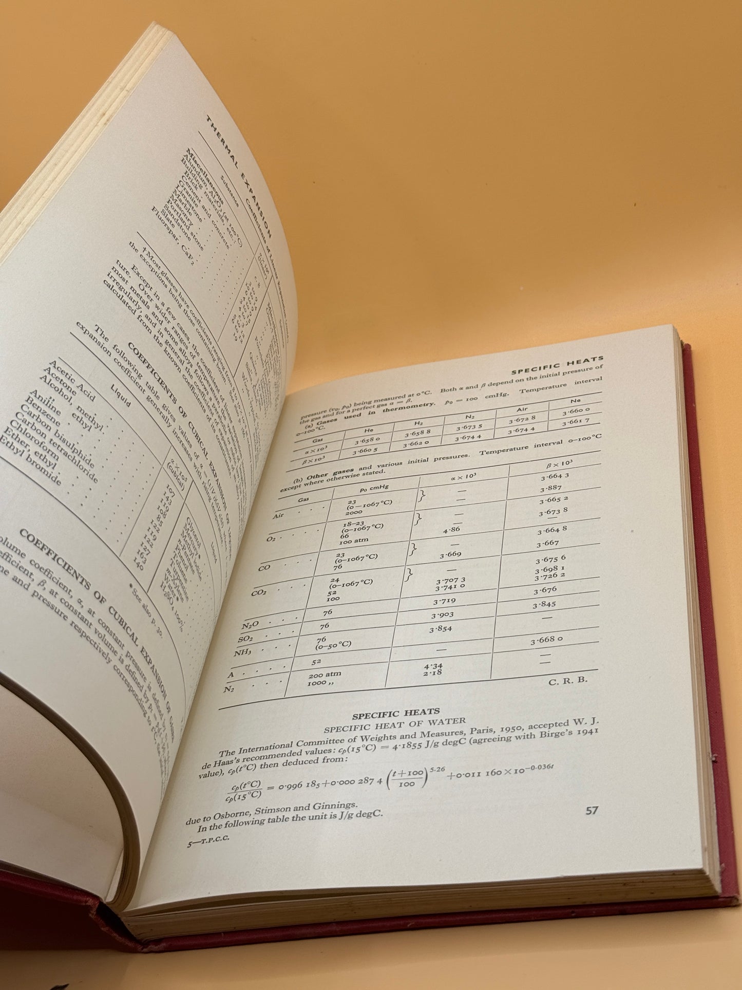 Tables of Physical & Chemical Constants by G. W. C. Kaye & T. H. Laby 13th Edition 1966