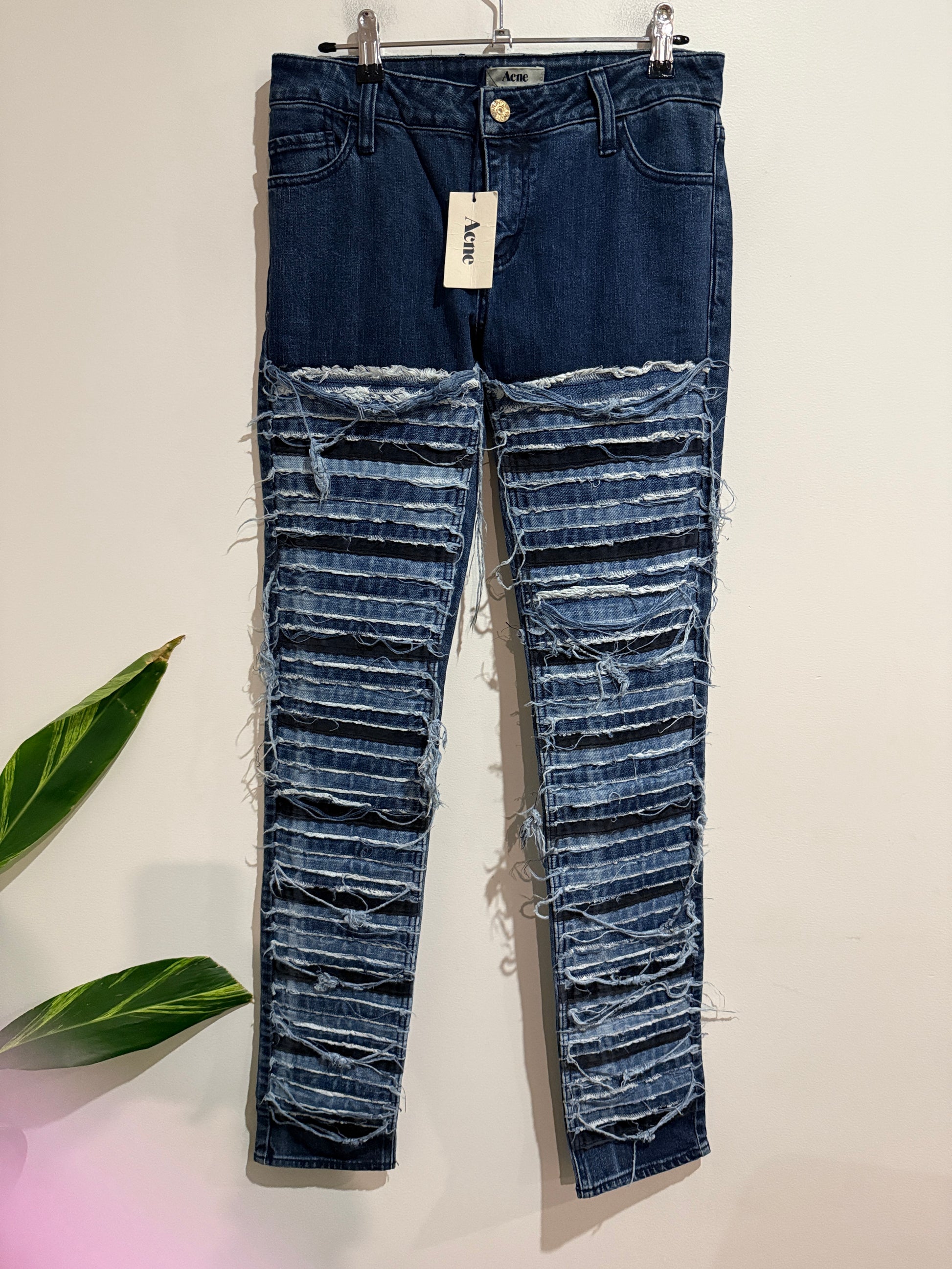 Acne Kex Slice Distressed Jeans Size 38