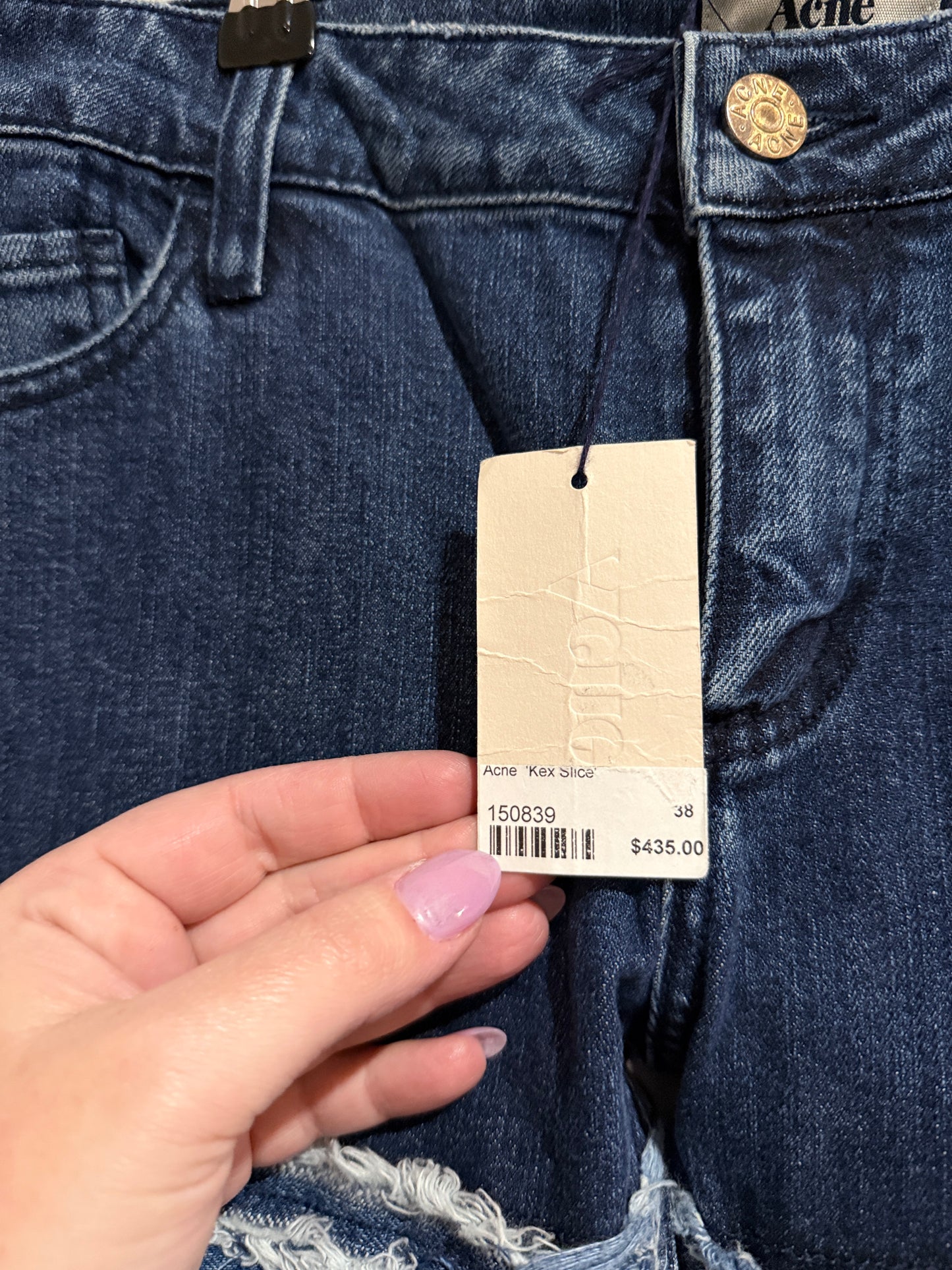 Acne Kex Slice Distressed Jeans Size 38