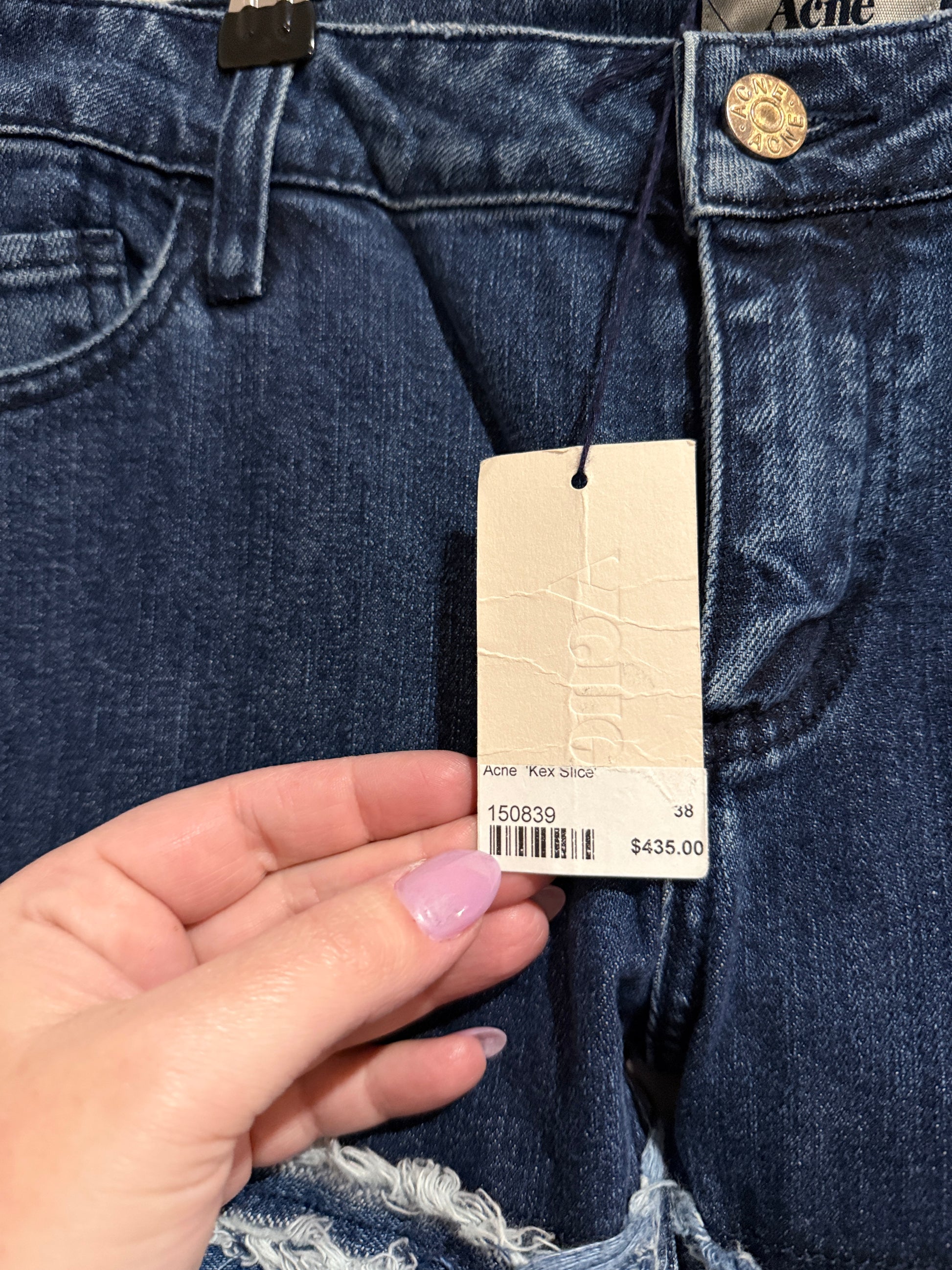 Acne Kex Slice Distressed Jeans Size 38