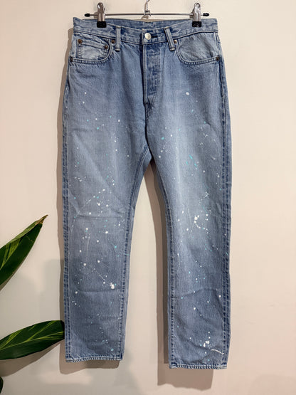 UNUSED Paint-Splatter Denim Jeans - Size 0