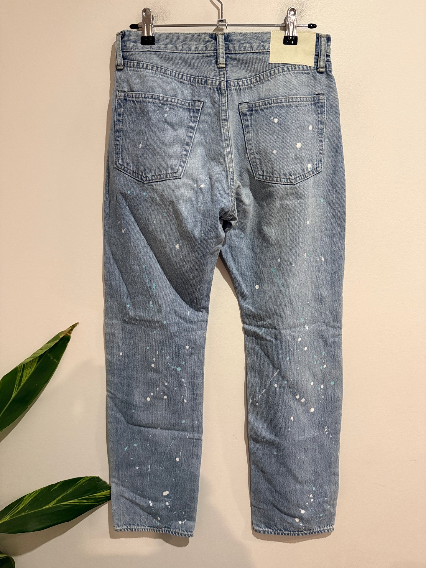 UNUSED Paint-Splatter Denim Jeans - Size 0