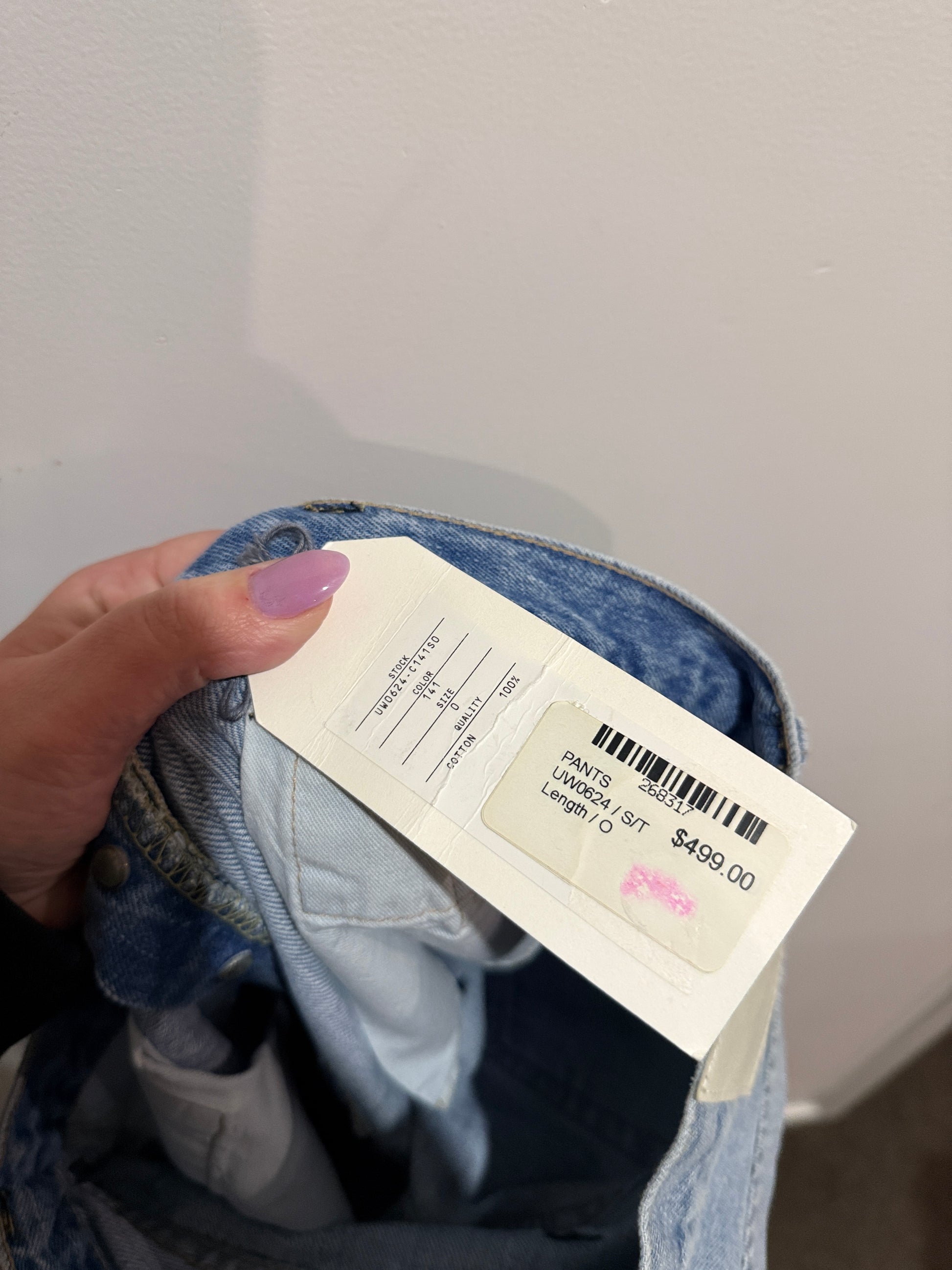 UNUSED Paint-Splatter Denim Jeans - Size 0