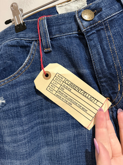 Current/Elliott The Bootcut Distressed Jeans Size 28