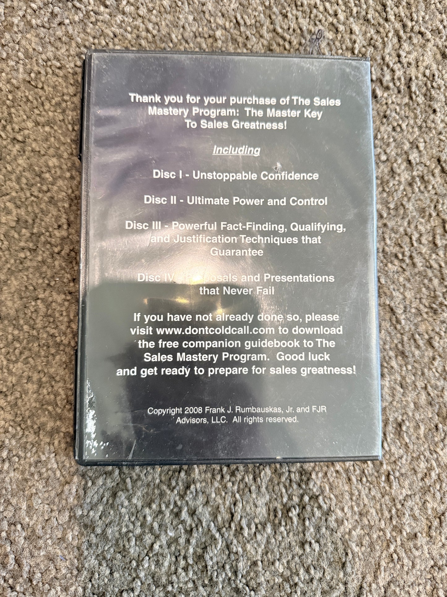 The Sales Mastery Program: The Master Key to Sales Greatness by Frank J. Rumbauskas Jr. (CD Set)