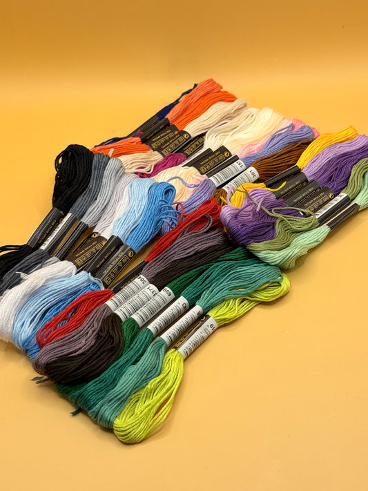 Pack of 36 Embroidery Threads – Assorted Colours