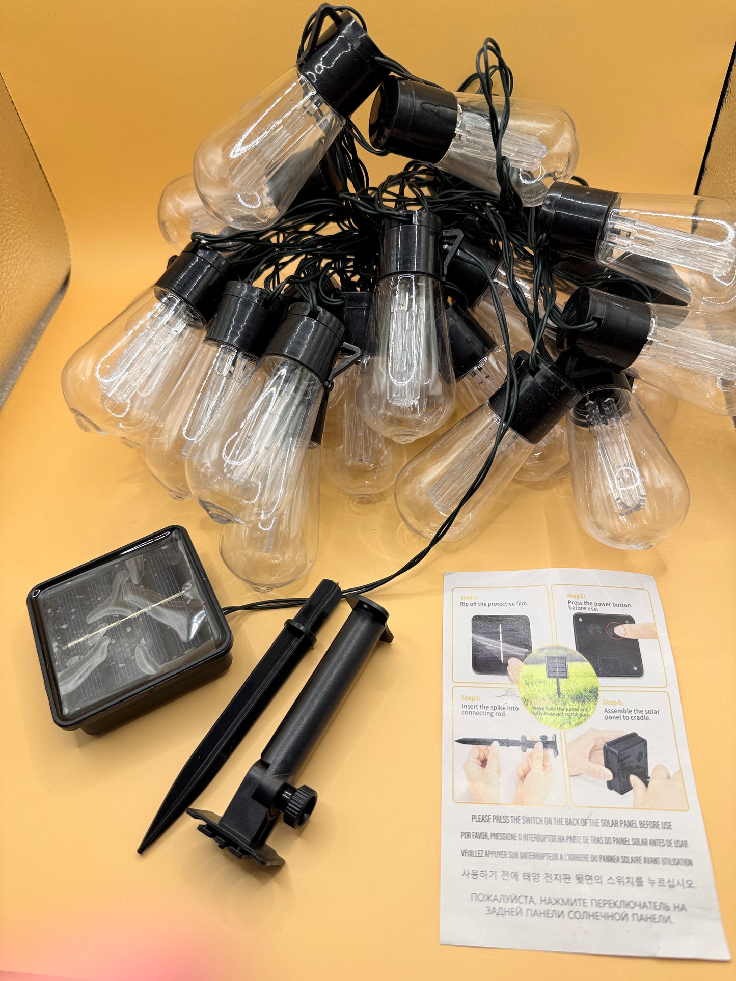 Solar LED Bulb String Lights – Outdoor Garden & Patio Decorative Lights