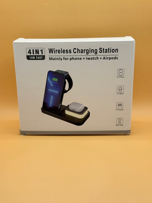 4-in-1 Foldable Wireless Charging Station with Night Light
