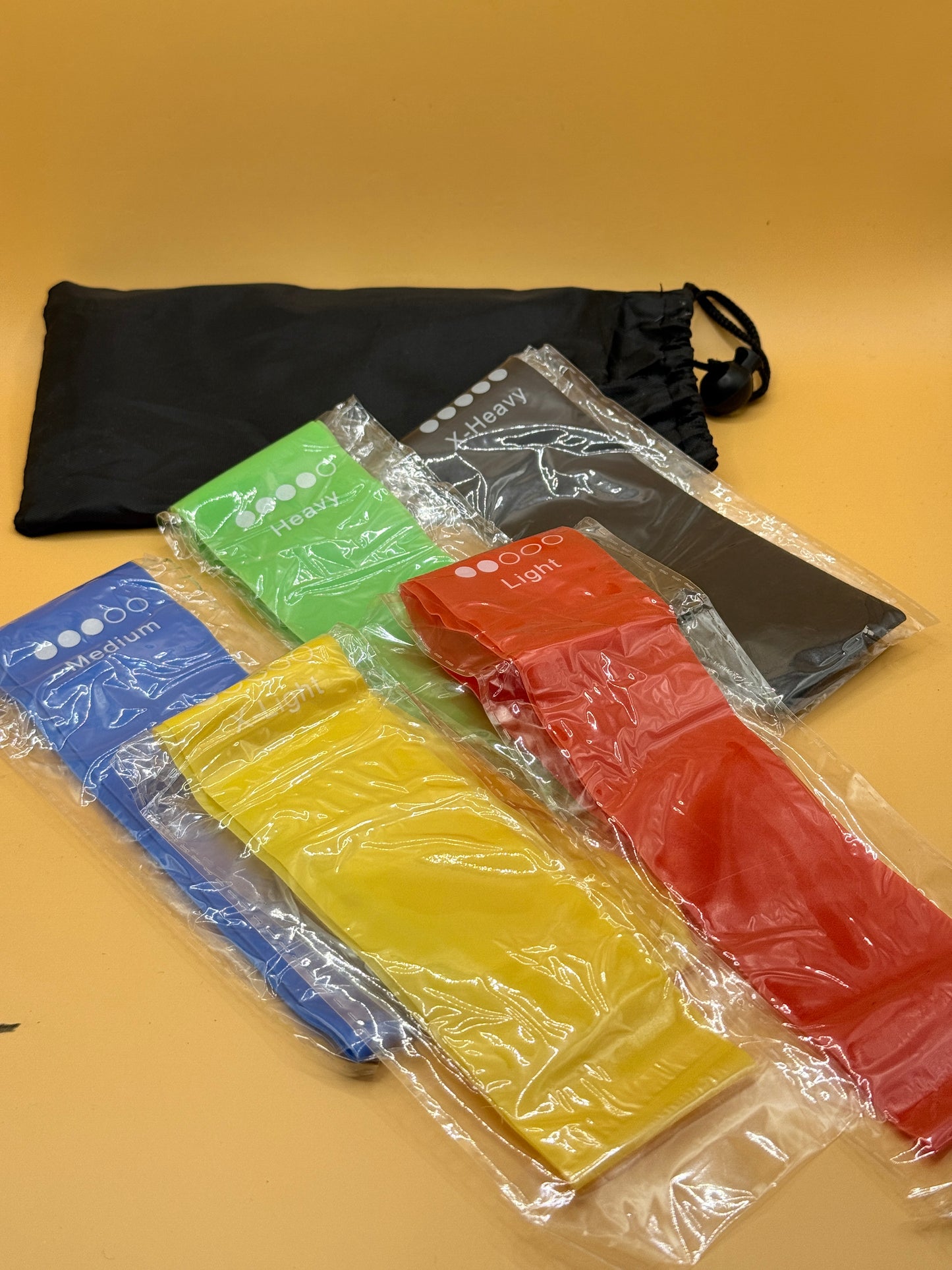 5-Piece Resistance Loop Bands Set with Carry Bag
