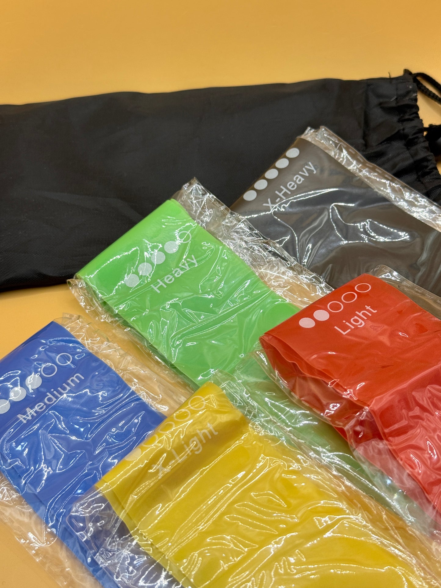 5-Piece Resistance Loop Bands Set with Carry Bag