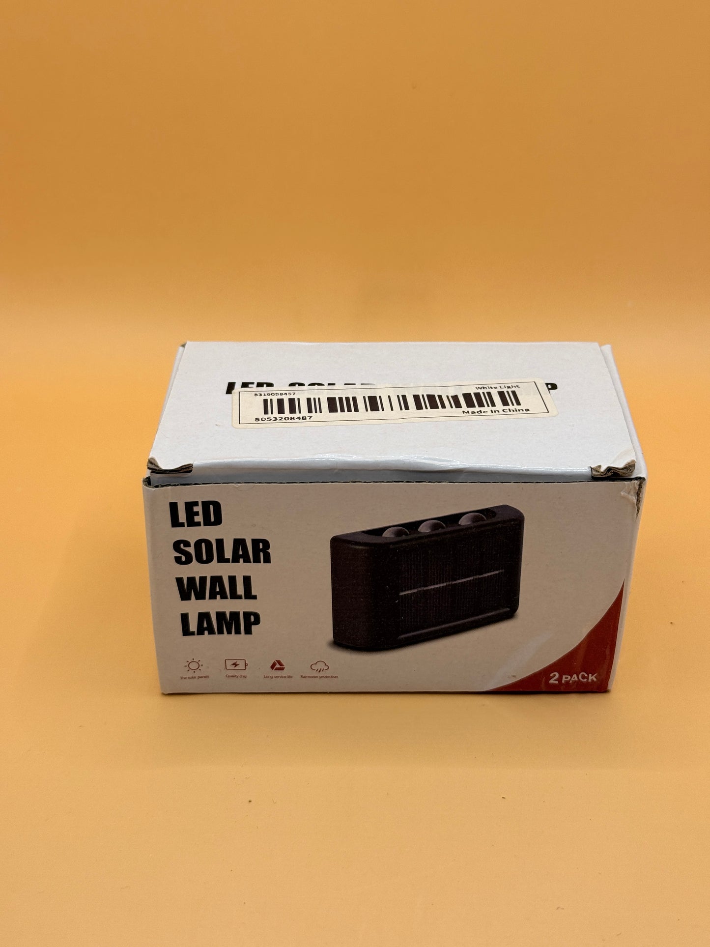 2-Pack LED Solar Wall Lights – White Light