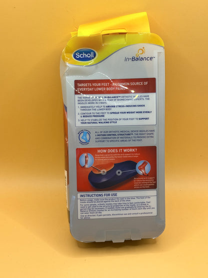 Scholl In-Balance Everyday Knee to Heel Orthotic Insoles – Large