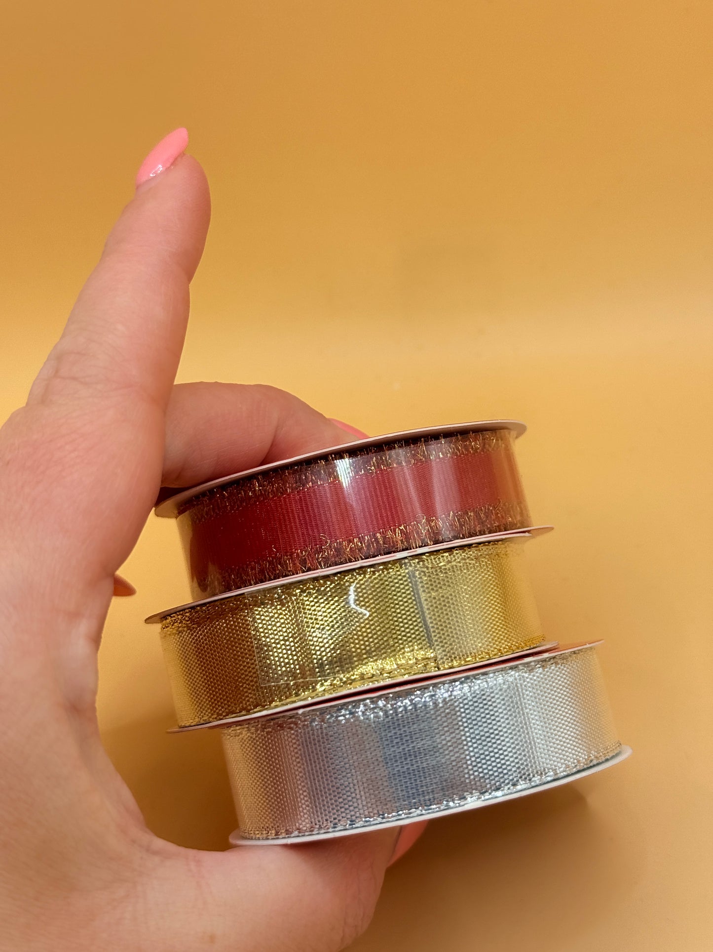 Artwrap Christmas Ribbon Rolls – Red, Gold & Silver, 2m (Set of 3)