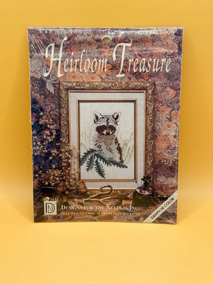 Heirloom Treasure Raccoon Counted Cross Stitch Kit