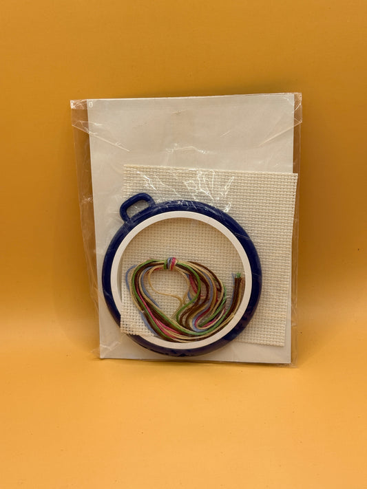 Billy Bear Stitch Kit with Hoop Frame