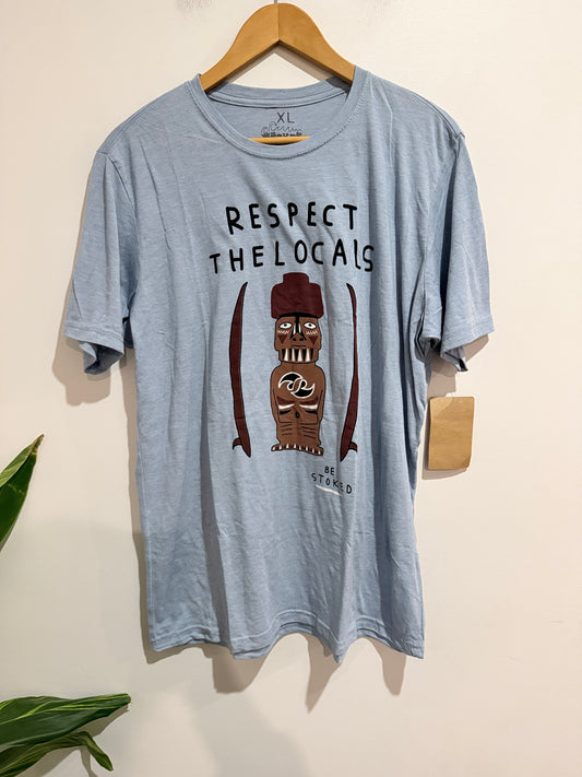 Stoked "Respect the Locals" Graphic T-Shirt Size XL
