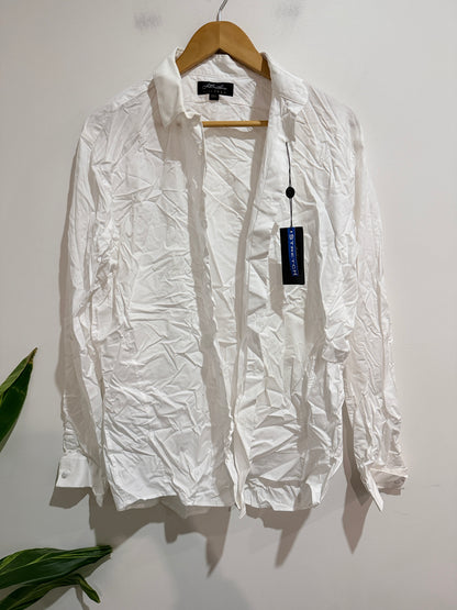H.Brothers Tailored Stretch Double Cuff Long Sleeve Shirt White Size 2XL