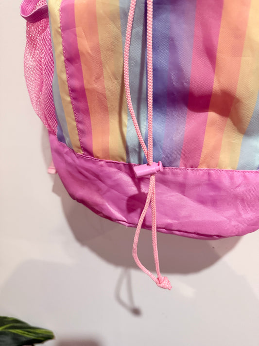 Kids Rainbow Stripe Drawstring Swim Backpack