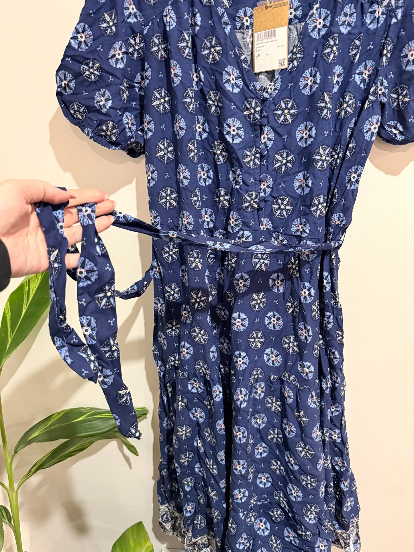 Mountain Warehouse Country to Coast Morocco Women's Midi Dress Dark Blue Size 16
