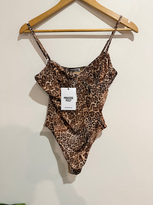 Princess Polly Elixia Leopard Bodysuit Size 6