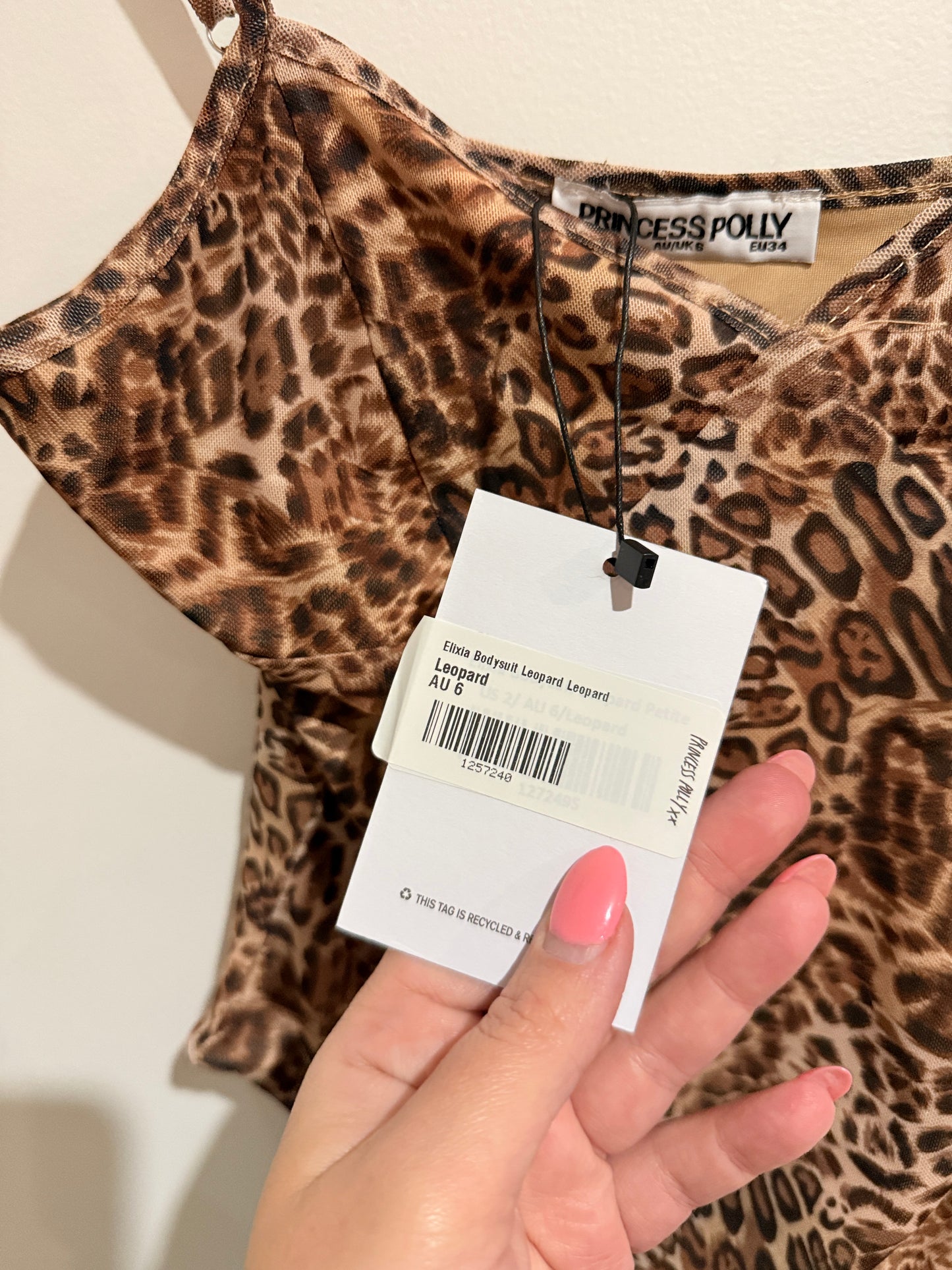 Princess Polly Elixia Leopard Bodysuit Size 6