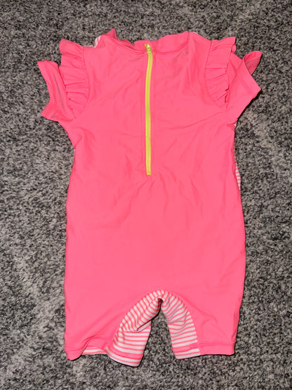 Girls Short Sleeve One-Piece Rash Suit - Size 0
