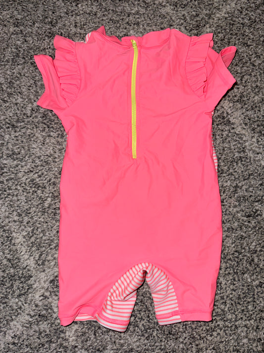 Girls Short Sleeve One-Piece Rash Suit - Size 0