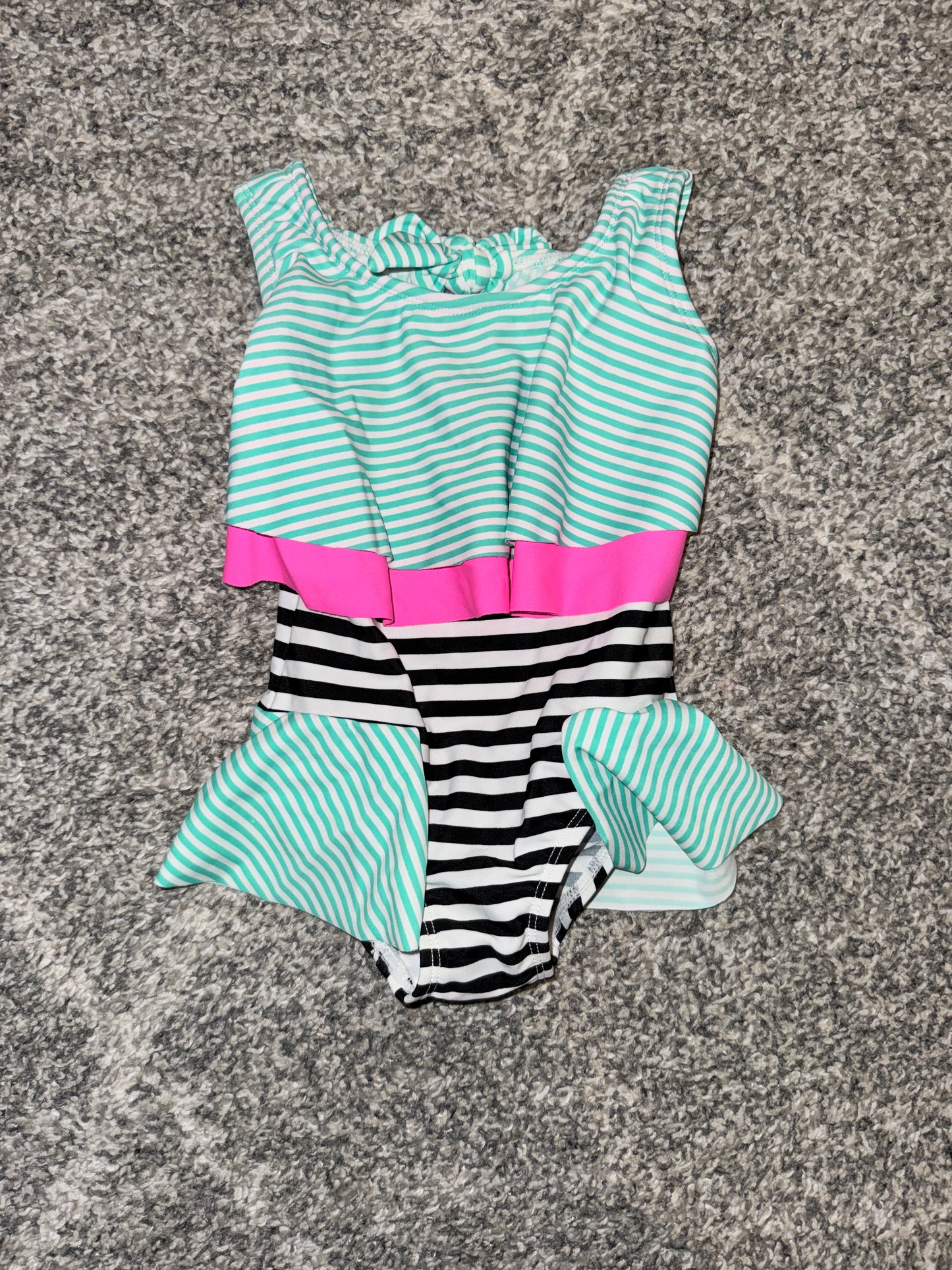 Girls One-Piece Frill Swimsuit - Size 0
