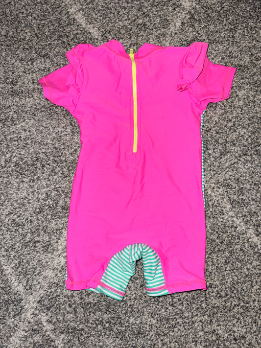 Girls Short Sleeve One-Piece Rash Suit - Size 0