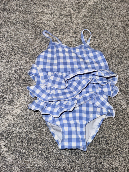 Girls Gingham Frill One-Piece Swimsuit Size 0