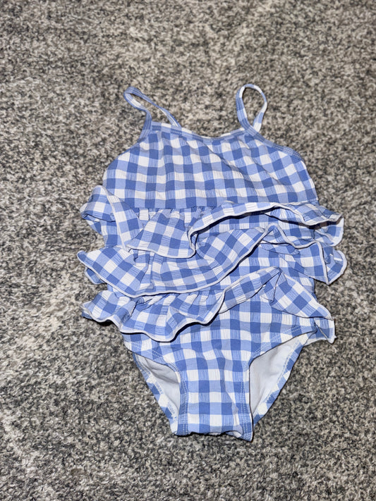 Girls Gingham Frill One-Piece Swimsuit Size 0